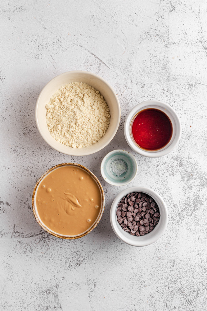 Ingredients for gluten-free vegan cookie dough